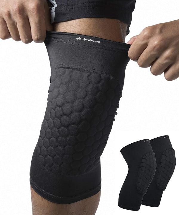 HiRui Knee Pads for Kids, Youth & Adults - Basketball Baseball Knee Brace Compression Sleeve (Black, 2XL)