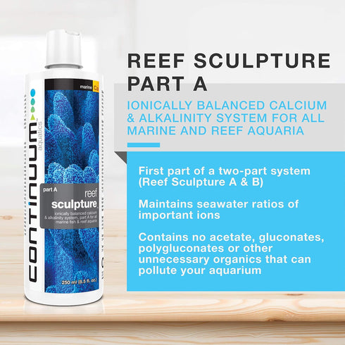 Continuum Aquatics Reef Sculpture A - Ionically Balanced Calcium & Alkalinity System for All Marine Fish & Reef Aquariums, 500 ml