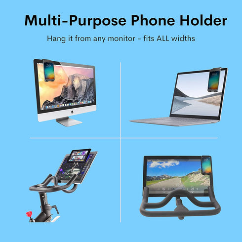 Peloton Bike & Bike+ Phone Holder - Cell Phone Mount for All Indoor Bike Monitors - Accessories