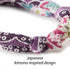 Necoichi Chirimen Hanabi Fireworks Cat Collar (Purple) with Bell, Safety Breakaway for Cats