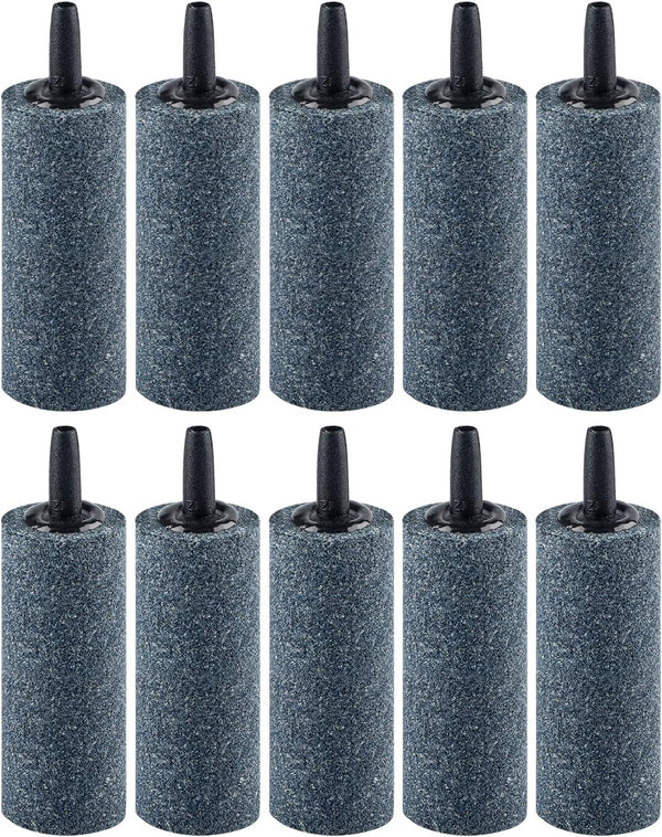 Pawfly Aquarium Air Stone Bubbler - 2 Inch Cylindrical Bubble Release Tool, 10 Pack for Fish Tank