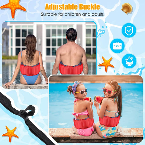 Inflatable Swim Belt - Portable Waist Floatation Belt for Adults, Adjustable Swimming Training Aid