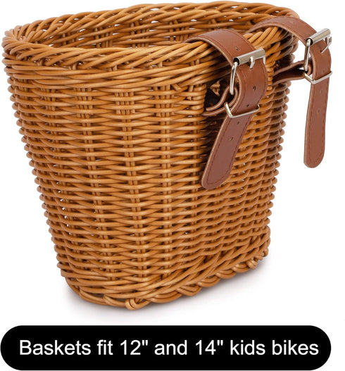 Kids Bike Basket for Boys and Girls, Front Toddler Tiny Tricycle Baskets, Strider Bike Accessories, Small Scooter