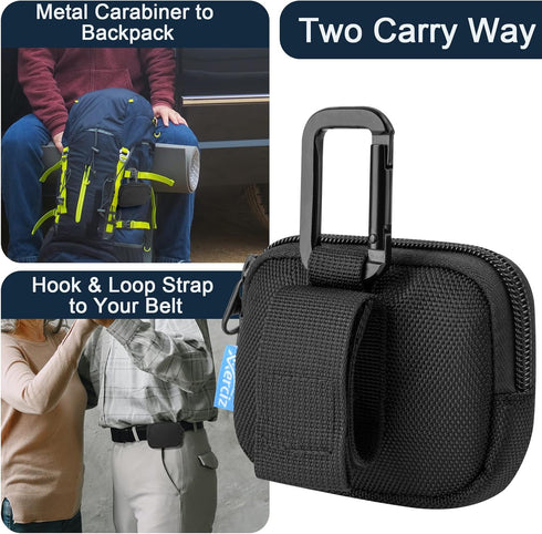Xxerciz Heart Monitor Case for KardiaMobile Card, Nylon Storage Bag with Carabiner (Case Only)
