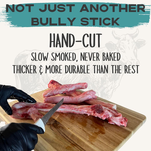 100% All Natural Beef Bully Sticks- Premium Grass Fed Beef Dog Chews- Smoked, Healthy Small Bully Sticks Sourced