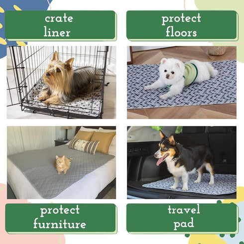 18x24 (Set 4) Caldwell's Pet Supply Co. Potty Pads, Washable Pee Pads for Dogs, Reusable Pee Pad for Dogs, Puppy Potty