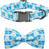Dog Collar, Easter Day Adjustable Collar with Bunny Print Bowtie for Medium Small Large Dogs, Cute Gift