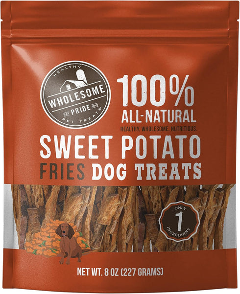 Wholesome Pride Sweet Potato Fries, 100% All-Natural Single Ingredient Dog Treats, 8 oz