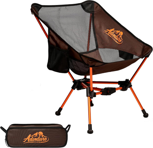 Advnture Club Portable Camping Chair - Lightweight, Compact, Foldable & Sturdy | Backpacking Chair