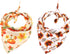 Pohshido 2 Pack Dog Thanksgiving Bandana, Reversible Triangle Bibs for Small Medium Large Dogs, Fall Pumpkin Turkey