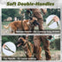 rabbitgoo Tactical Dog Leash, Bungee Dog Training Leash with Shock Absorption, Green Military Dog Leash with 2 Padded Control Handles for Medium Large Dogs, 5.2FT