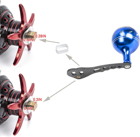 Carbon Fiber Power Fishing Reel Handle - Aluminum Knobs for Baitcasting Reels