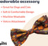 Huxley & Kent Bow Tie for Pets, Turkey Dinner (Large), Fall Velcro Bow Tie Collar Attachment, Fun Bow Ties for Dogs &