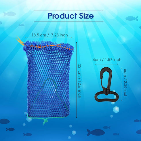 3 3 Skylety Pieces Crab Trap Bait Bags Outdoor Sports Style with Pieces Rubber Locker for Fishing Crab Traps Catch