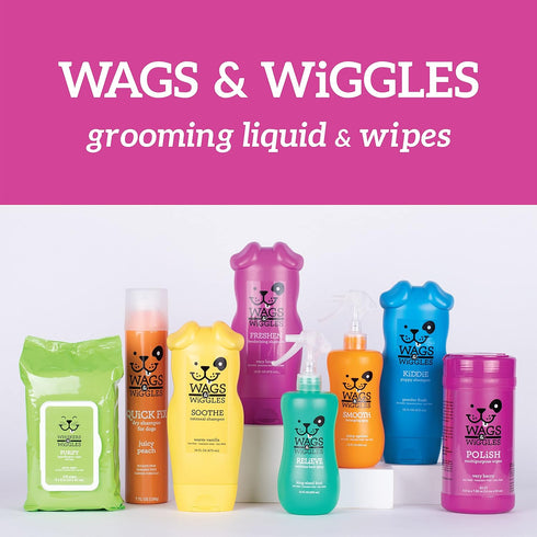Wags & Wiggles Polish Multipurpose Wipes for Dogs | 100 Count | Clean & Condition Your Dog's Coat with Fresh Very Berry