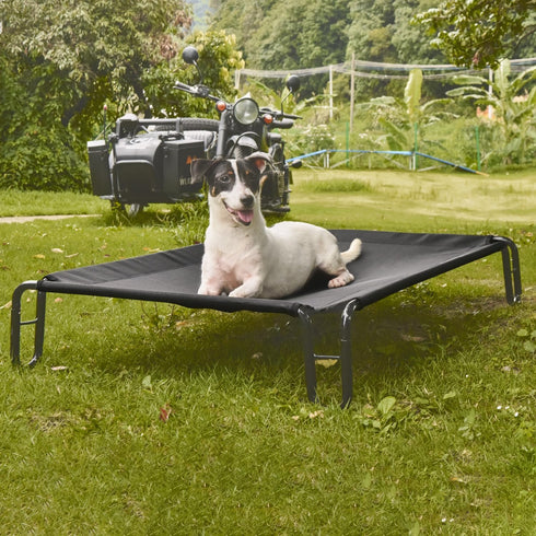 pettycare Elevated Outdoor Dog Bed - Waterproof Raised Dog Bed for Medium Dogs, Easy to Assemble, Cooling with Teslin