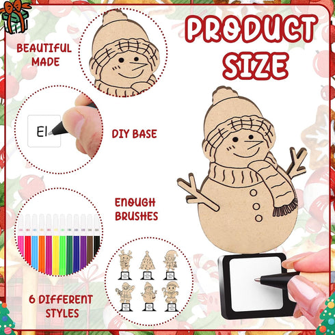 XEQWZVFR 18 Set 36 Paint(6 Pcs DIY Wooden Trophy Coloring Wooden Trophy Award Crafts Color Pens Sticker Unfinished