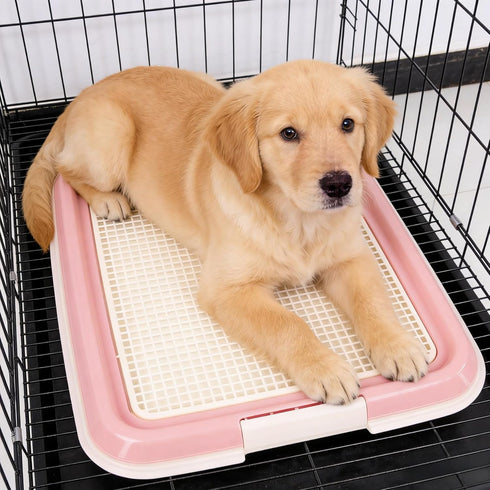 Dmnnlp 19.7"x14.5" Dog Potty Tray for Small Dogs, Puppy Potty Training Tray Indoor Dog Toilet, Leak-Proof Pet Pads