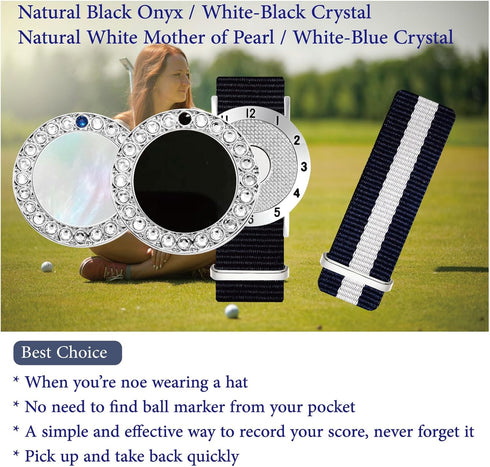 Counter Counters Golf Ball Marker with Golf Stroke Bracelet, Pearl Crystal Ball Marker, Golf Accessories, Golf Gifts
