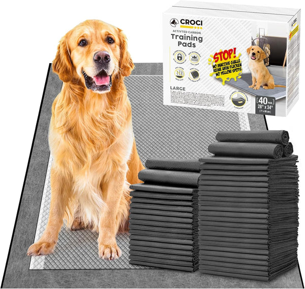 CROCI Charcoal Puppy Pads with Adhesive Tabs, 28x34in Extra Large Pee Pads