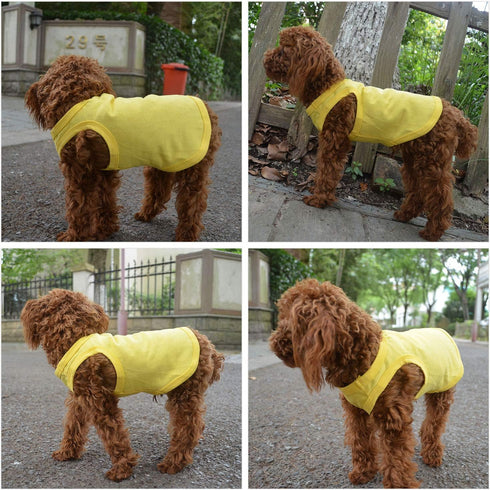 2018 Pet Clothes Dog Clothing - Classic Blank T-shirt Tanks Top Vests for Small, Medium, Large Dogs (XXXXL, Yellow)