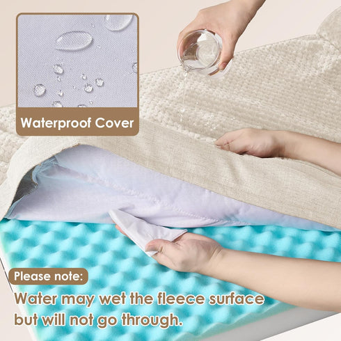 EHEYCIGA Memory Foam Orthopedic Dog Bed - Washable Bed with Waterproof Lining, Removable Cover, Nonskid Bottom, 36x27