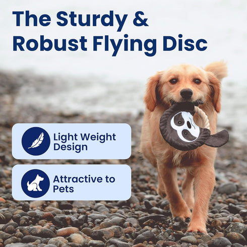 Flying Disc Tug-of-War Toy, Eco-Friendly Squeaker Toy for Medium and Large Dogs, 8.5" Diameter