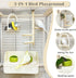 3 1 in Bird Playground Stand Tabletop with Large Tray, Wooden Bird Play Stand Large, Parrot Perch Stand with Food
