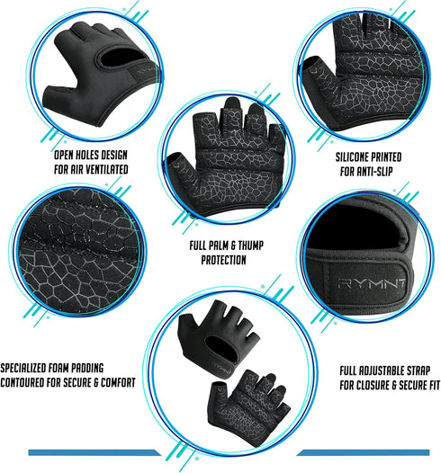 Minimal Weight Lifting Gloves,Short Micro Workout Gloves Grip Pads with Full Palm Protection & Extra Grip for Men Women