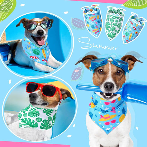 100 Bulk,Summer Summer Sweetude Pieces Hawaiian Dog Bandanas Bandanas for Dogs Fruit Flamingo Palm Leaves Pattern Pet