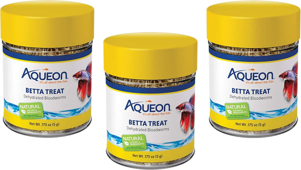 Aqueon Betta Bloodworm Treat, 0.175 Ounce, 3 Pack