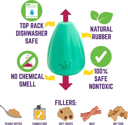 Chew King Premium Treat Dog Toy, Medium, Natural Rubber, Pack of 2
