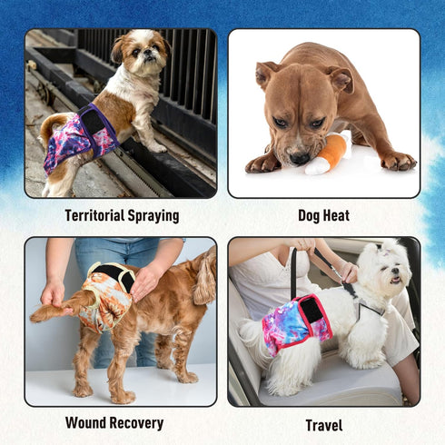 Female Dogs Diapers Belly Bands, Washable Reusable Female Doggy Wraps Panties for Doggie Puppy Pooping Potty Training
