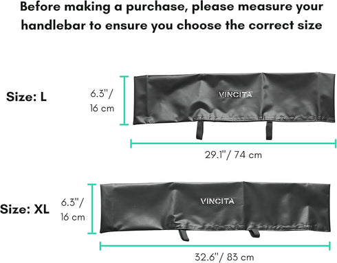 Vincita Mountain Bike Durable Water-Resistant Handlebar Cover XL, Adjustable Strap Bike Cover for Road Bicycles