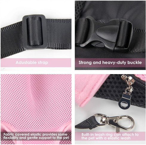 Dog Carrier - Pink Legs Out Front Pet Carrier Backpack - Comfortable Puppy Bag with Shoulder Strap for Travel Hiking