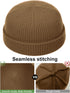 vidsel Thin Wool Fisherman Beanie Hat - Short Knit Cuffed Fashion Trawler Skull Cap for Men & Women