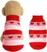 Dog Heart Knitted Sweater - Warm Pet Clothes for Small Puppies & Cats (Red, M)