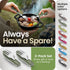 Orblue 4-in-1 Camping Eating Utensils, 2-Pack - Portable Spoon, Fork, Knife & Bottle Opener Combo Set - Stainless Steel