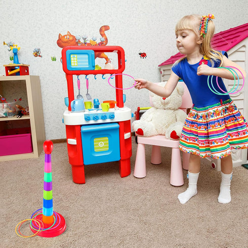 2 Sets 18" Set Sumind Colorful Plastic Sport Ring Toss Game for Most Ages