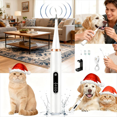 5 IPX6 Dog Tartar Remover for Teeth, Dental Tools to Remove Plaque and Tartar, Pet Teeth Cleaning Kit with LED Light