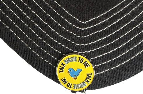 Talk Birdie to Me - Funny Emoji Golf Ball Marker with Hat Clip - Men's and Women's Golf Novelty Gift (Set Includes 2 Removable Golf Ball Markers, 1 Magnetic Hat Clip)
