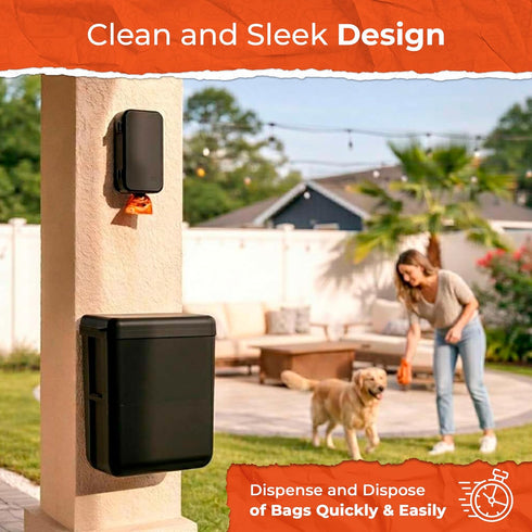 4 Pexter Dog Poop Bag Dispenser - Outdoor or Indoor Pet Waste Bag Dispenser Station - Stick-On or Screw-On Wall Mount
