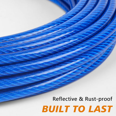 XiaZ 10ft Dog Tie Out Cable, Steel Wire Runner for Yard, Durable Lockable Clips for Medium Dogs