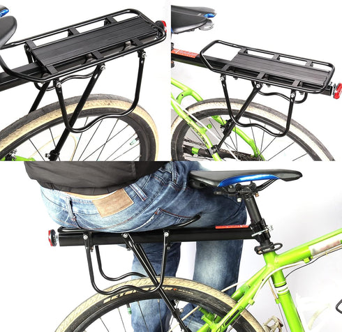 Rear Bike Rack - 110 lbs / 50KGS Aluminum Alloy Adjustable Cargo Racks for 26"-29" Frames