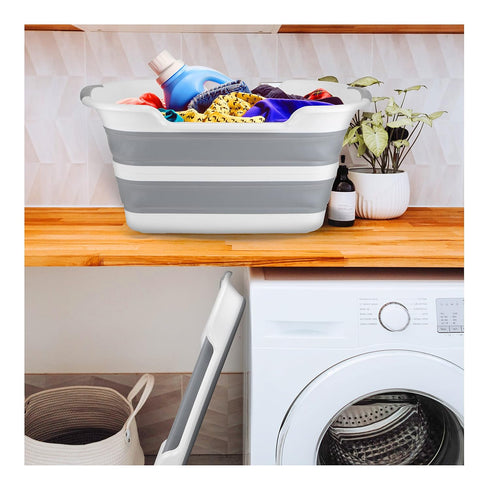 Gigco21 Collapsible Pet Bathtub with Water Drainage Hole and Plug - Foldable Plastic Basket, Wash Basin, Washing