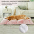 BFPETHOME Dog Beds for Large Dogs, Plush Cozy Crate Bed, Washable Anti-Slip Mats for Large Medium Dogs (42, Pink)