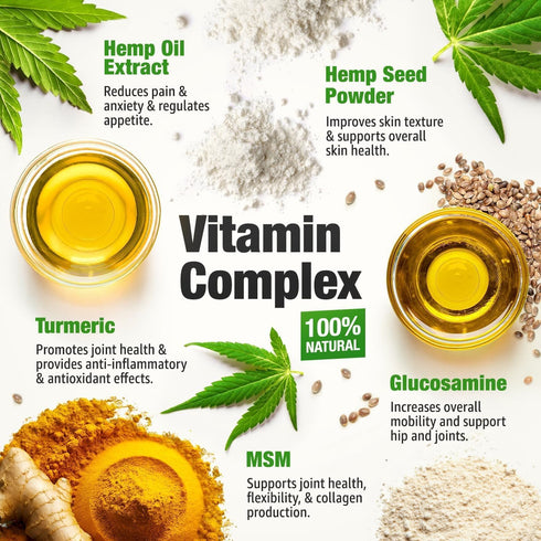 3 120 Glucosamine for Dogs - Hmp Calming Chews with Glucosamine & Chondroitin - Daily Support with MSM, Omega