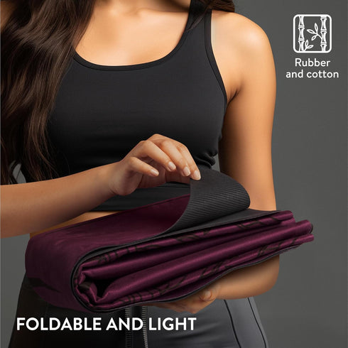 Navaris Foldable Yoga Mat - Non-Slip Portable Exercise Mat for Travel - 1/16" (1.5mm) Thick Pilates, Workout, Gym,