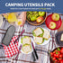 Portable Travel Utensils Set, Reusable Stainless Steel Flatware with Case for Camping, School, and Picnic