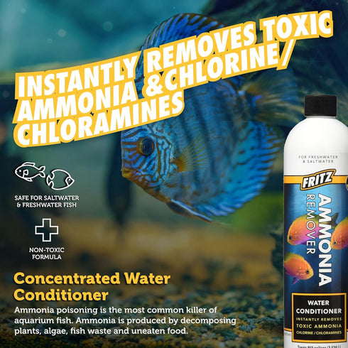 Fritz Aquatics ACCR Water Conditioner, 16-Ounce to Instantly Remove Toxic Ammonia and Chlorine for Aquariums